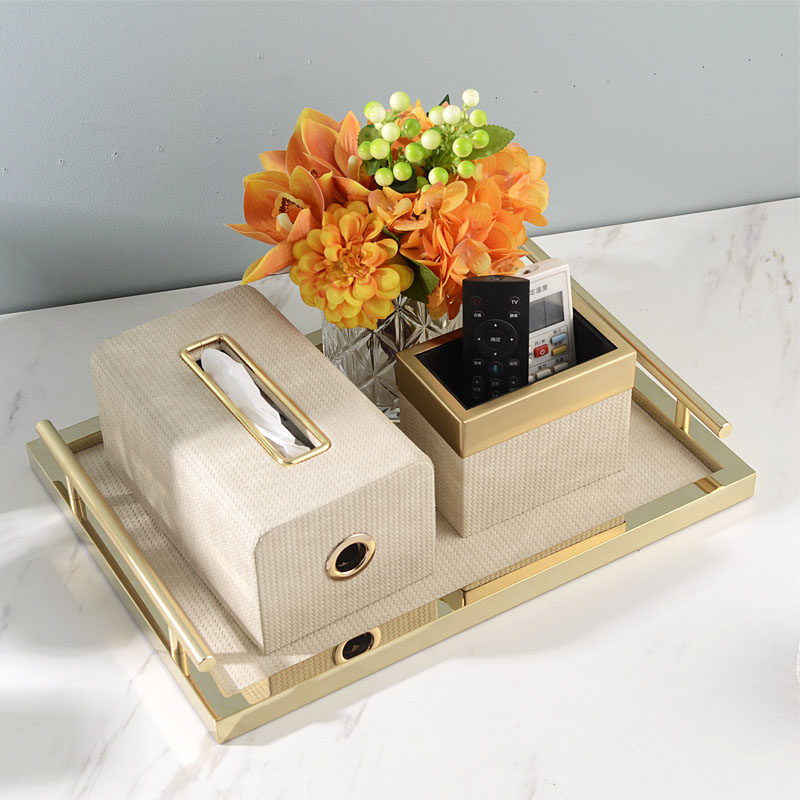 Living room tissue box creative high-sense luxury dining table napkin contains boxes bedroom new Chinese European paper drawer