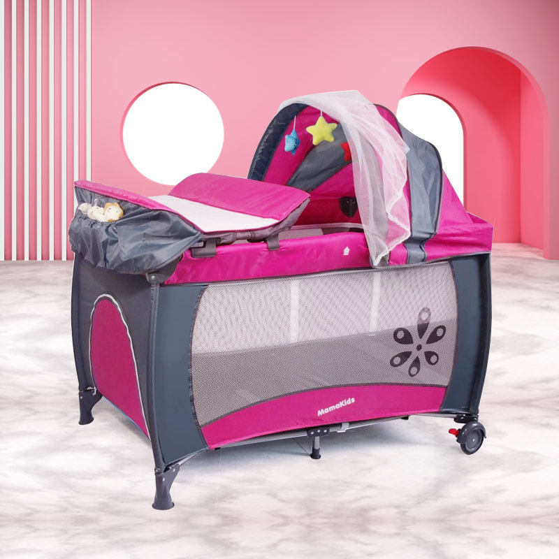 Outlet passable fold crib Children's bed Multi-functional portable baby bed Folding Game Bed BB Bed