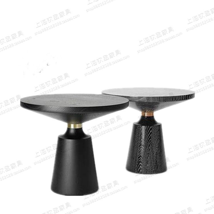 Nordic light luxury solid wood creative living room sofa with a few corners fashion designer round small tea table for negotiation round table