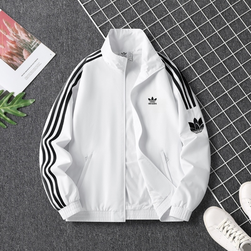 Clover Brand Trendy Stand-Up Collar Jacket for Men and Women, Loose-Fitting Sports Coat, American Retro Three-Stripe Versatile Windproof Zipper Clover Brand Trendy Stand-Up Collar Jacket for Men and Women, Loose-Fitting Sports Coat, American Retro Three-Stripe Versatile Windproof Zipper
