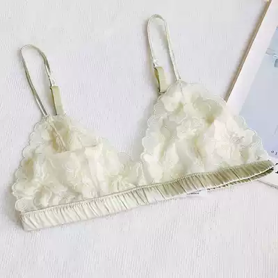 Honey two bralette ultra-thin embroidered lace underwear fashionable sexy no steel ring hollow triangle cup bra