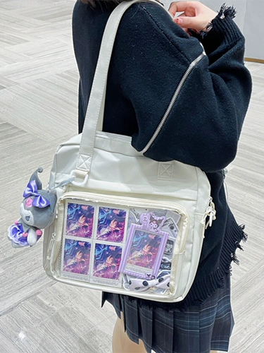 Оригинальная повседневная, самая простая в использовании прозрачная сумка для боли в магазине Wudong, мешковатая сумка через плечо, женская сумка большой вместимости для кампуса