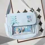 呜咚 Оригинальная ежедневная ежедневная прозрачная прозрачная прозрачная прозрачная, двухмерная кампусная сумка для боли в кампусе [Xiaofeng Bell]