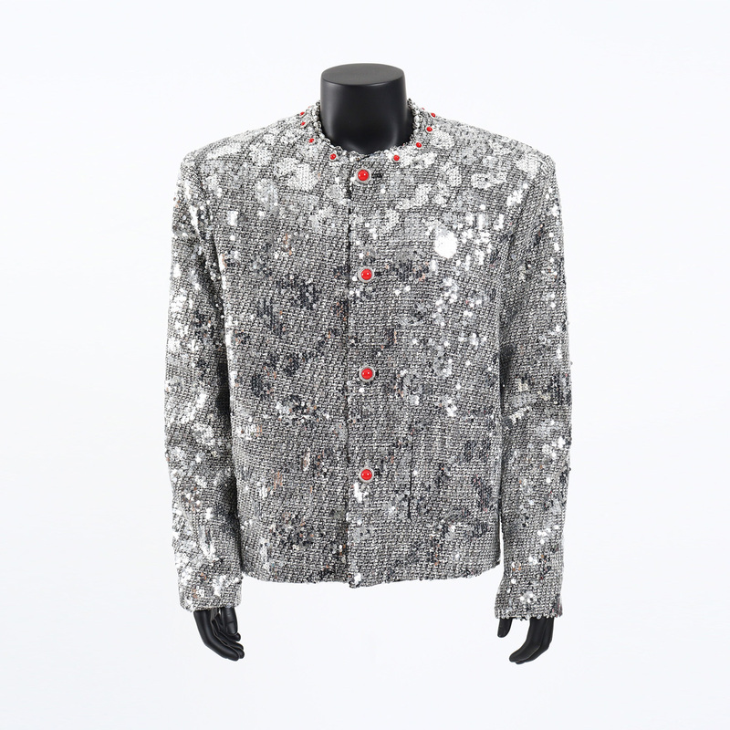 Starlit Sky Heavy-Duty Design Sequin Chanel-Style Jacket for Men, High-End Silhouette, Cool and Stylish Performance Jacket