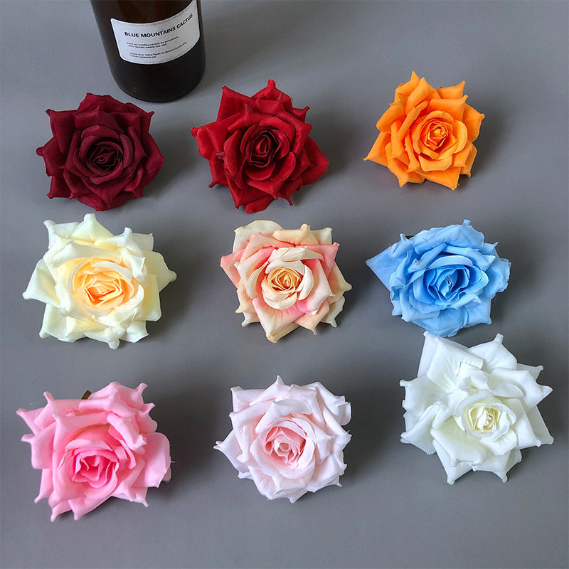 Simulation flower rose white red velvet wedding hall fake flowers wedding flower arrangement wedding handmade fake flowers