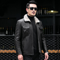 Real leather fur clothing Male Short Sheep Leather 2021 New Ferret Whole Mink Turk Autumn Winter Middle-aged Leather Jacket Jacket