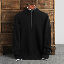 Semi-high collar sweater 100% Mountain cashmere sweatshirt loose big code autumn and winter zipper business warm knit undershirt