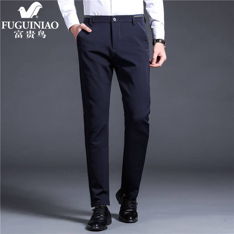 Rich bird summer elastic breathable casual trousers thin trousers men's straight business formal suit men's trousers