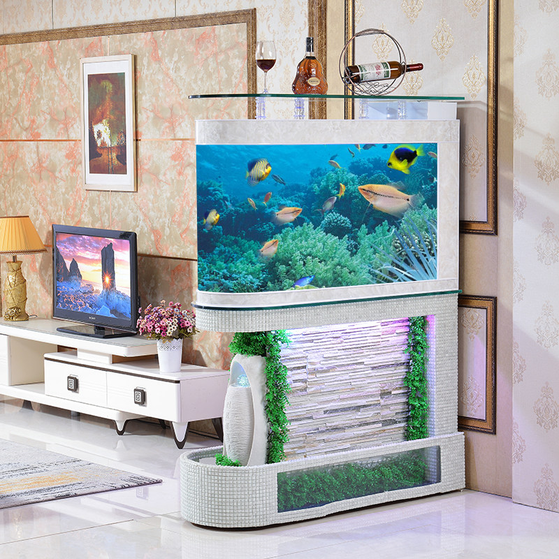 Bullet bottom filter living room home eco-free water large custom ultra-white glass golden dragon fish tank aquarium