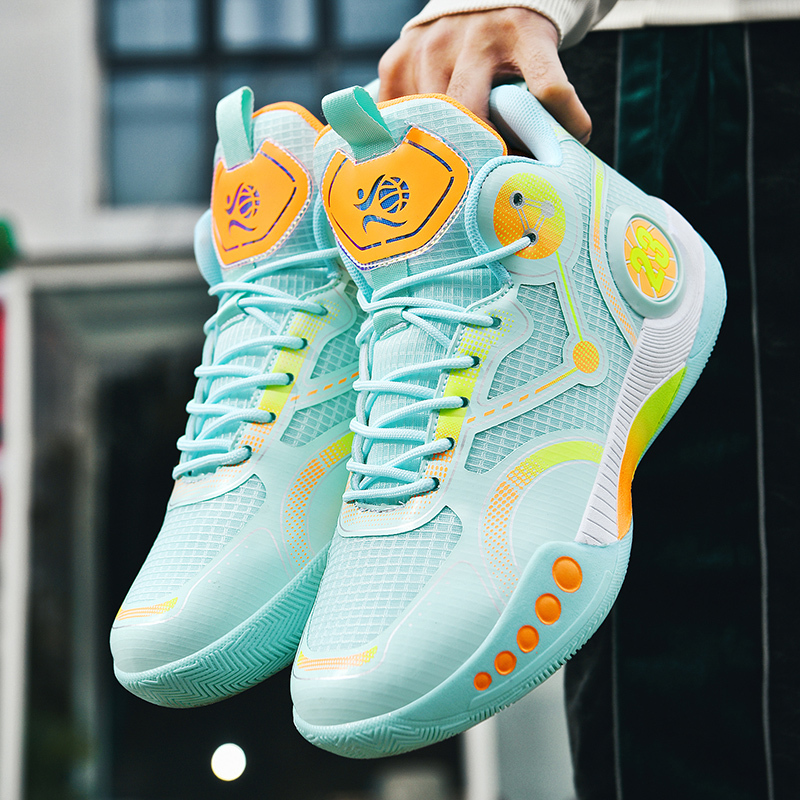 Brand Basketball Shoes for Men, Summer Ice Silk Mesh Breathable Youth Student Sports Shoes, Men's Big Kids Practical Basketball Shoes