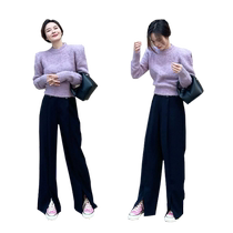High-end hollow soft waxy knitted sweater for women in autumn and winter new style lazy style slimming temperament casual thin top trend