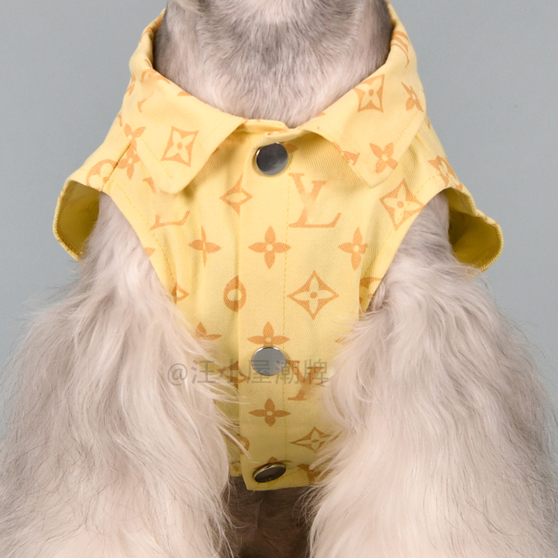 Dog Clothes Trendy Pet Denim Shirt for Large Dogs Like Golden Retriever, Samoyed, Schnauzer, Teddy, Bichon, Corgi, Spring and Autumn Thin Style Dog Clothes Trendy Pet Denim Shirt for Large Dogs Like Golden Retriever, Samoyed, Schnauzer, Teddy, Bichon, Corgi, Spring and Autumn Thin Style