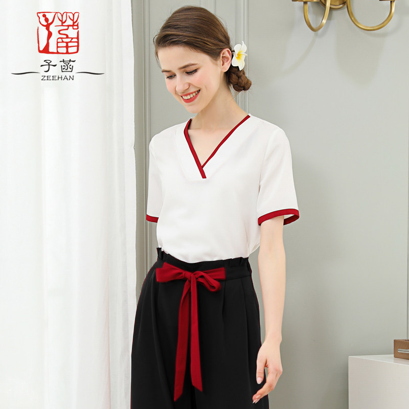 Beauty Salon Workwear Women's Foot Therapy Technician Conserved High-end Wellness Librariate Foot Bath Fashion Beautician Artificial Suit 106