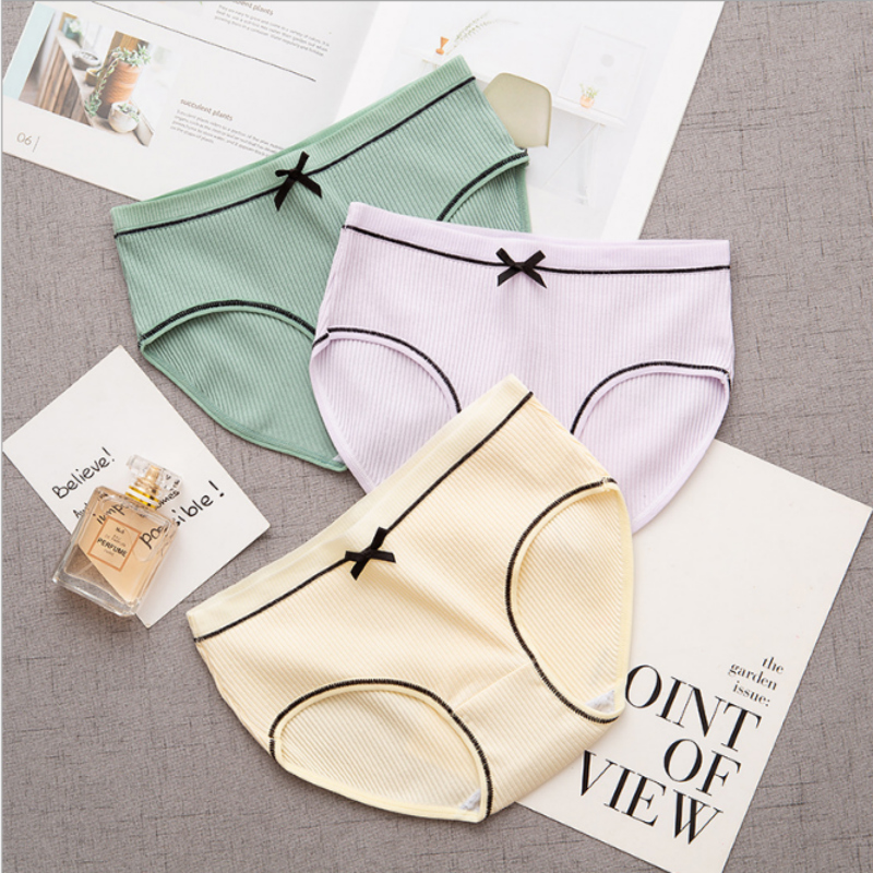 Cotton đồ lót nữ Cotton vải eo nữ nhẹ cặp đôi đồ lót mô hình kết hợp mới mô hình nam boxer nữ tam giác quần lót đúc su