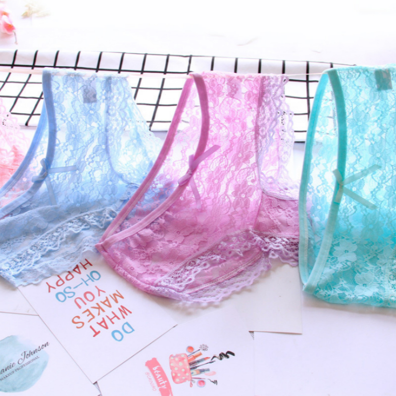 2 tải ren bên lưới đôi ánh sáng mô hình đồ lót kết hợp mới mô hình nam boxer nữ tam giác đồ lót đồ lót ibasic