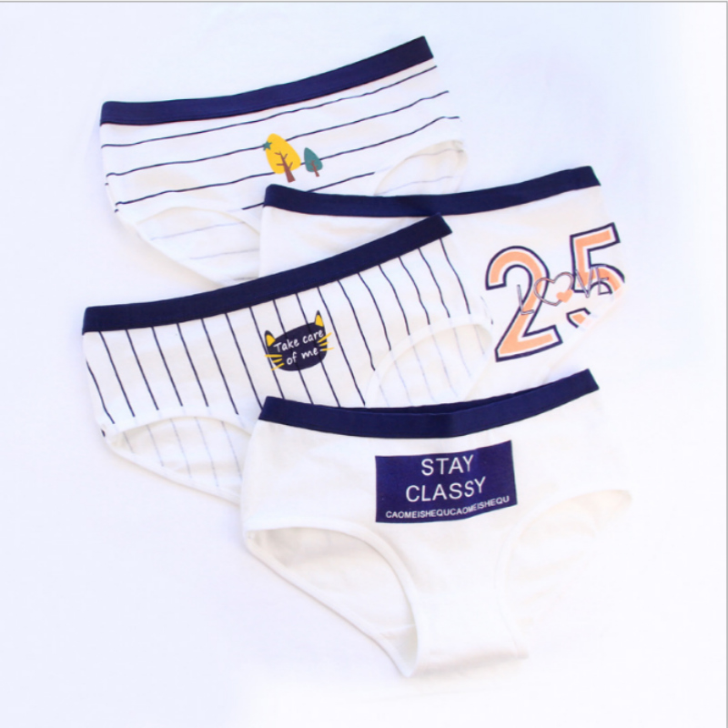 2 tải nhẹ mô hình cặp đôi đồ lót kết hợp mới mô hình nam boxer nữ tam giác cặp đồ lót sọc bông quần lót đùi