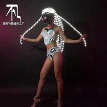 Bar KTV Night Farm Performance KTV Bar Large performance shows Glow Out Silver Glowing Reflective Clothing