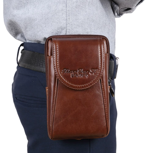 Мобильный телефон, поясная сумка, кожаный износостойкий дорожный ультратонкий ремень для отдыха, из натуральной кожи, воловья кожа