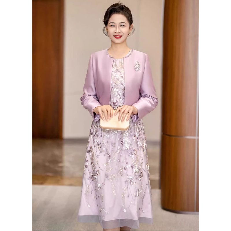 Mother-In-Law Dress Wedding Banquet Set 2026 Spring and Autumn Elegant and Sophisticated Wedding Dress for Young Mother-In-Law