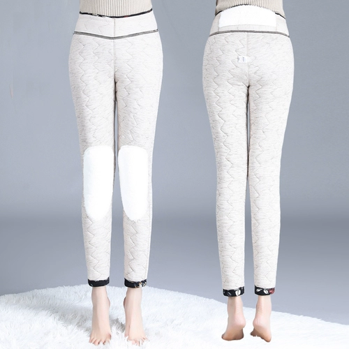 Зимние модные удерживающие тепло утепленные штаны для матери, высокая талия, для среднего возраста