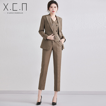 Xiang Chun Bird high-end professional suit Business female president Korean version of the small suit Fashion temperament suit vest three-piece suit