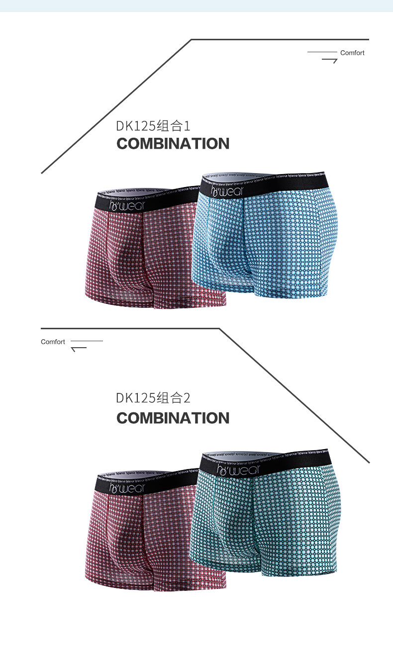 Red bean men đồ lót cotton phía dưới tập tin cotton mùa hè vải cotton bốn góc thanh niên boxer đầu 2 hộp quà đồ lot