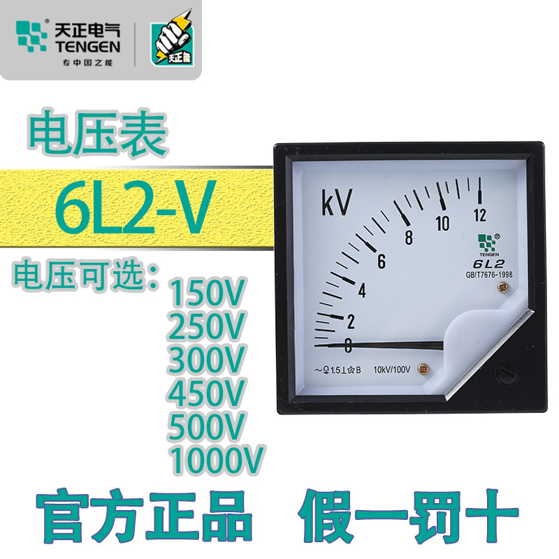 Tianzheng Electric pointer AC 6L2-V mechanical installation instrument voltage 150V220v250V300V380v