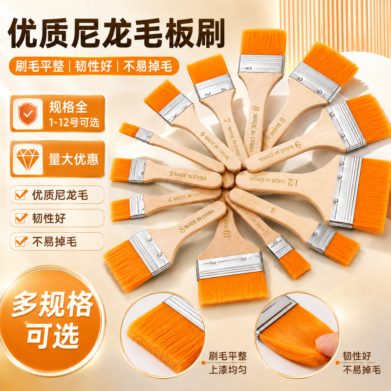 Nylon Brush Soft Head Nylon Board Brush Oil Painting Brush Acrylic Paint Brush Oil Painting Board Brush Paint Brush No. 1-12 Nylon Brush Soft Head Nylon Board Brush Oil Painting Brush Acrylic Paint Brush Oil Painting Board Brush Paint Brush No. 1-12