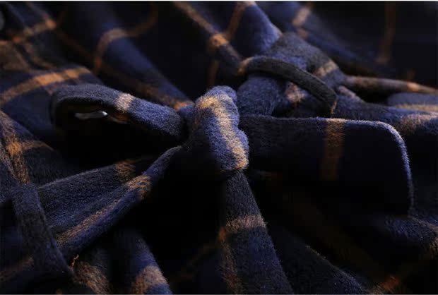 Áo khoác len kẻ sọc hai mặt nữ 2018 mới mùa thu và mùa đông áo len dài đến eo len cashmere áo khoác nữ