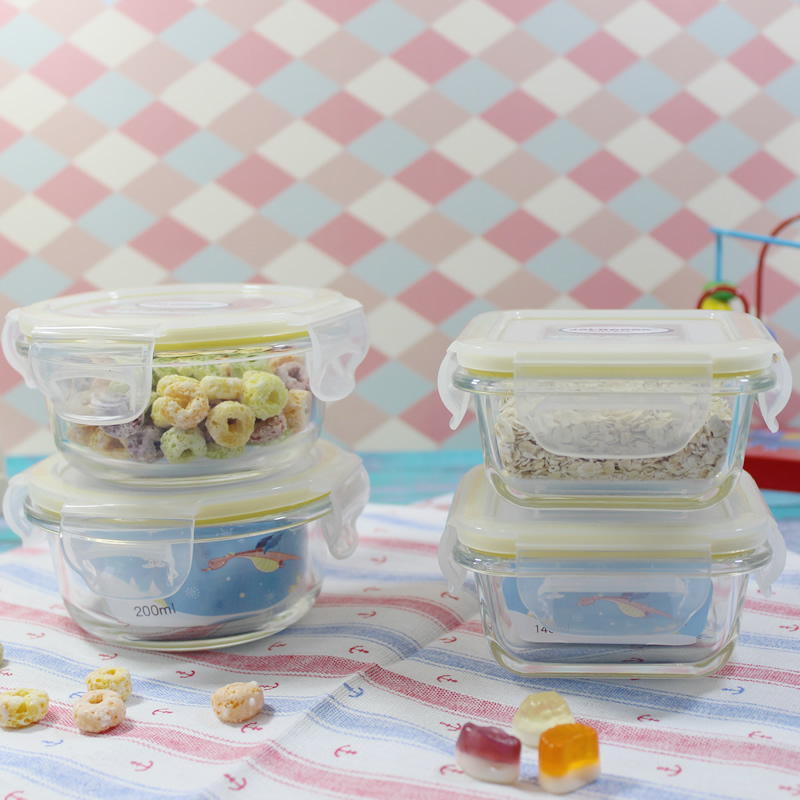 Baby Baby by Food Box Glass Frozen Storage Box Package Package Baby Portable Tableware Outside Steam