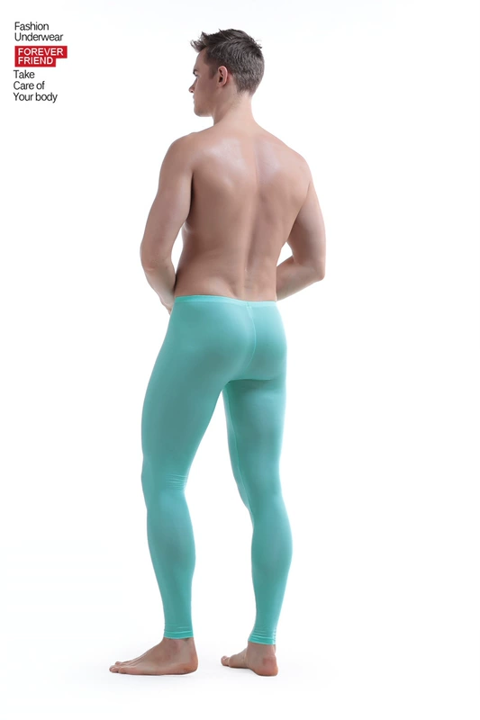 Của nam giới sexy đồ lót băng lụa stretch Slim thể hình quần mùa thu ấm áp quần xà cạp quần nhà quần bó mỏng quần giữ nhiệt nam lót lông