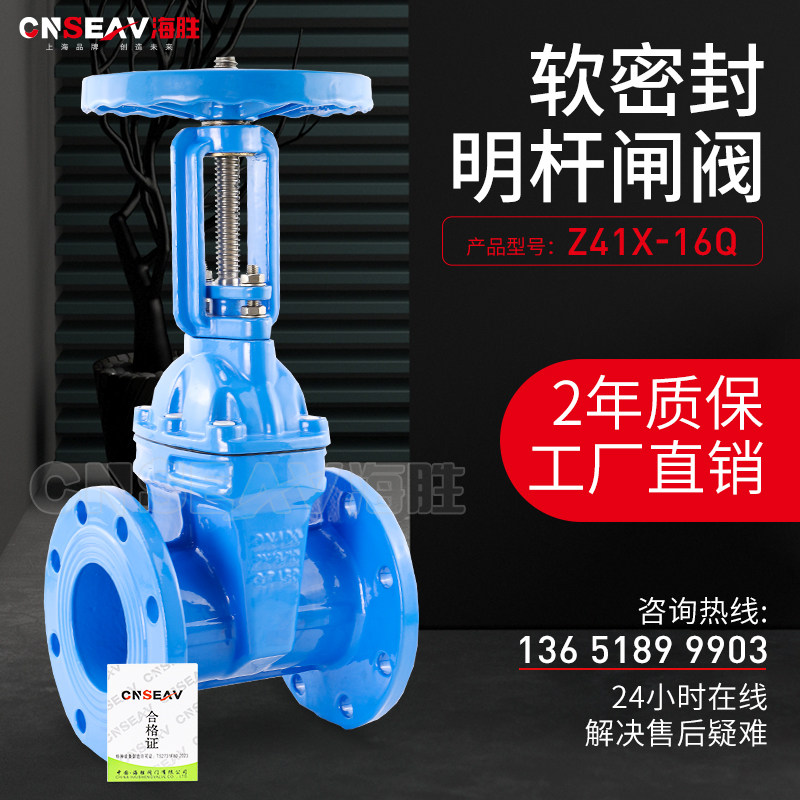 Z41X-16Q open bar elastic seat seal soft seal flange gate valve fire water valve DN 100 125