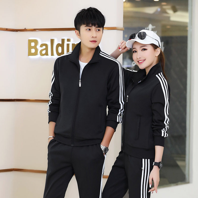 Sports suits custom printed LOGO spring and autumn men's and women's casual sportswear outdoor running loose large size two-piece tide