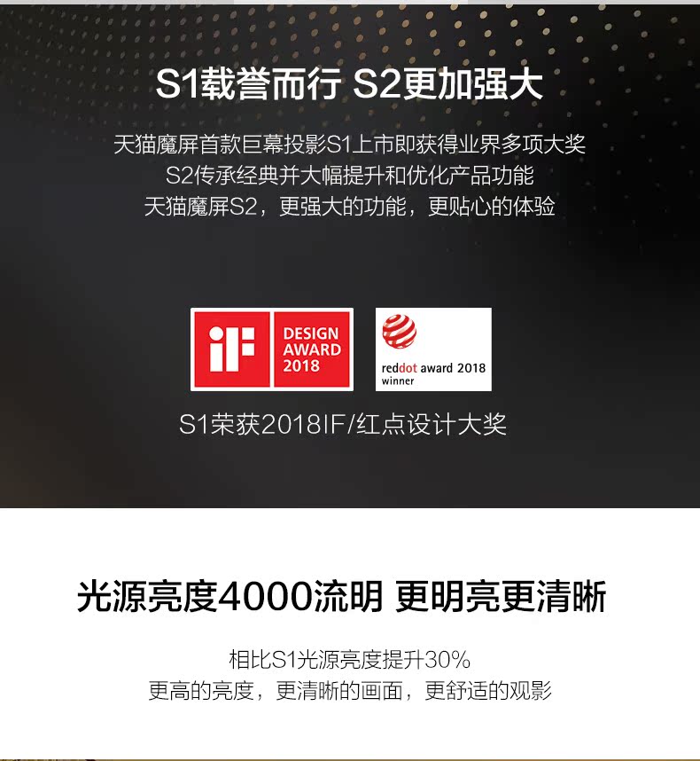 Màn hình ma thuật Tmall S2 2019 máy chiếu mới nhà thông minh wifi HD 3D rạp hát tại nhà 1080P điện thoại di động màn hình chiếu hỗ trợ 4K không có TV màn hình - Máy chiếu