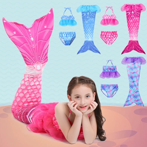Детский наряд маленькой принцессы для принцессы для девочек, купальник, штаны, комплект, крой «рыбий хвост»