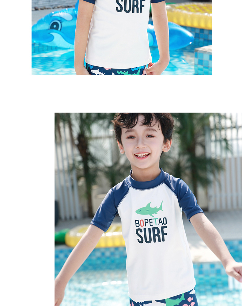 Đồ bơi trẻ em nam boy Hàn Quốc chia đôi kem chống nắng quần áo nhanh khô spa quần áo trẻ em lớn quần đi biển - Bộ đồ bơi của Kid đồ bơi cho bé gái 14 tuổi
