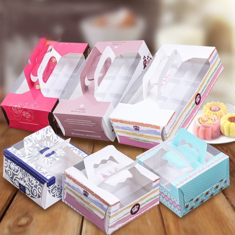 High-end ice leather wide range of mooncake packaging boxes Sub-50g green bean cake Handbox glutinous rice Snowy bridesmaids wholesale