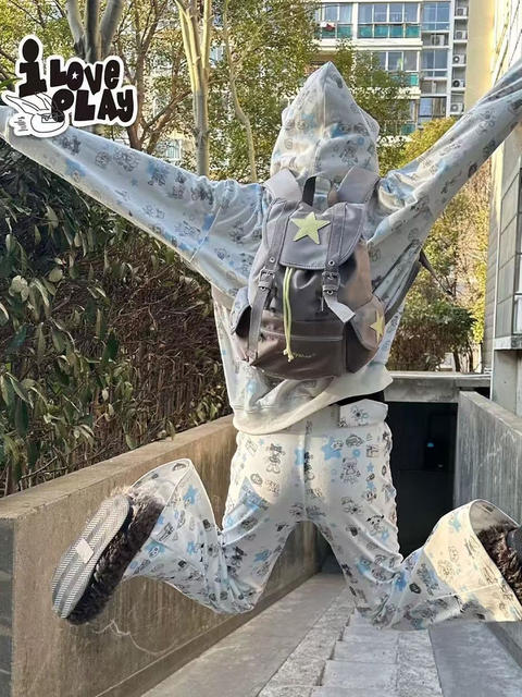 Escape Paradise Lovplayshop Lucky Star Series Patchwork Star Niche Design Practical Backpack