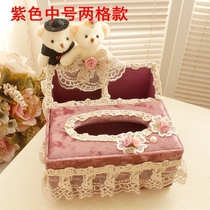 Large bear multi-function storage tissue box European flannel desktop drawing box remote control mobile phone storage box