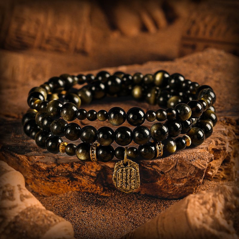 Guxi【Erosion】Original Natural Gold Obsidian Bracelet Men's Bracelet High-End Vintage Niche Birthday Gift Guxi【Erosion】Original Natural Gold Obsidian Bracelet Men's Bracelet High-End Vintage Niche Birthday Gift
