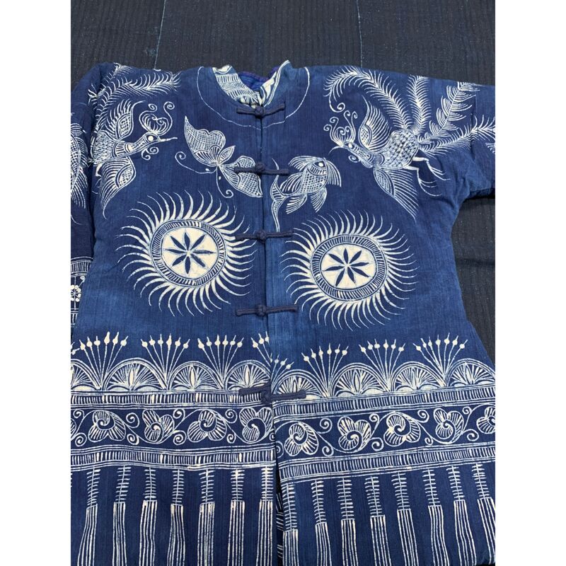 Hand-Painted Batik and Cotton Coat Clothes