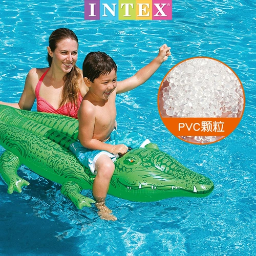 Intex, водная надувная игрушка для плавания для игр в воде, крокодил, увеличенная толщина