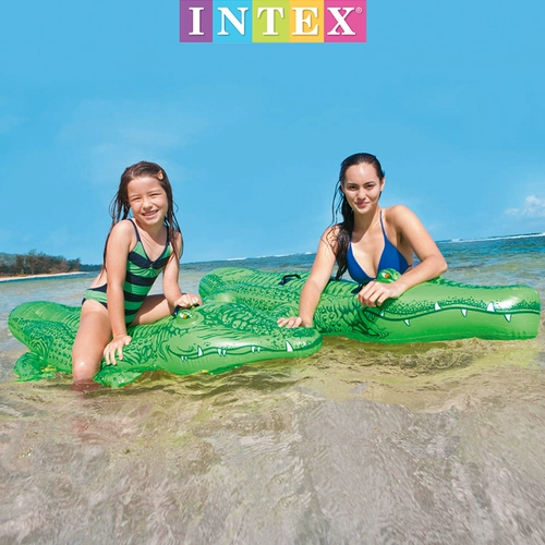 Intex, водная надувная игрушка для плавания для игр в воде, крокодил, увеличенная толщина