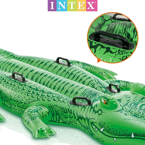 Intex, водная надувная игрушка для плавания для игр в воде, крокодил, увеличенная толщина