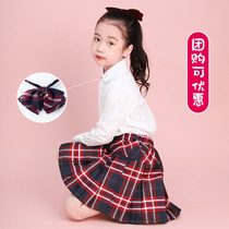 School uniform skirt British pleated skirt children girls plaid suit college style Primary School students Scottish half skirt