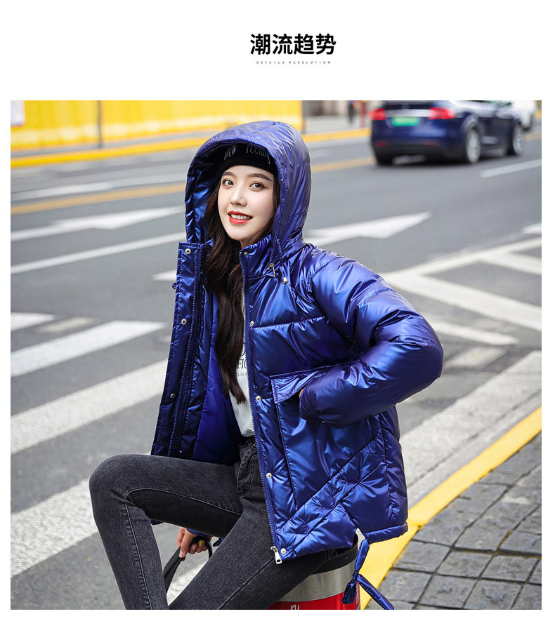 Shiny cotton-padded jacket for women, short Korean-style loose winter cotton-padded jacket, 2020 new style thickened ins cotton-padded jacket winter coat pic 18