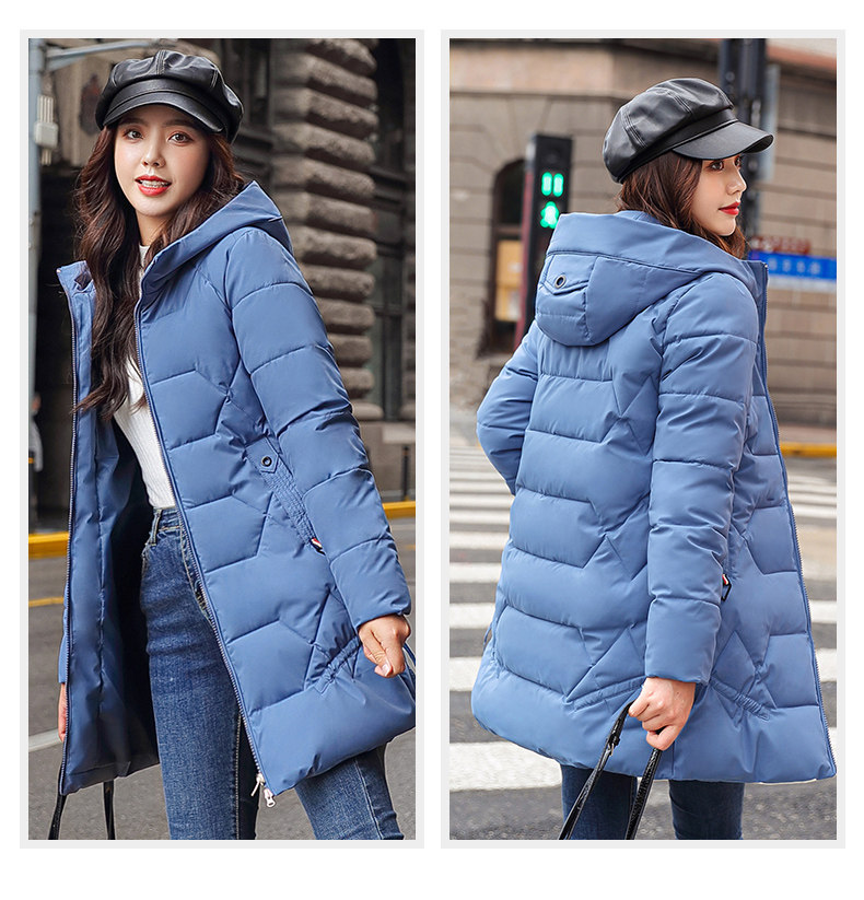 韩版冬装2020年新款棉衣外套修身加厚羽绒棉服女中长款棉袄子反季详情17