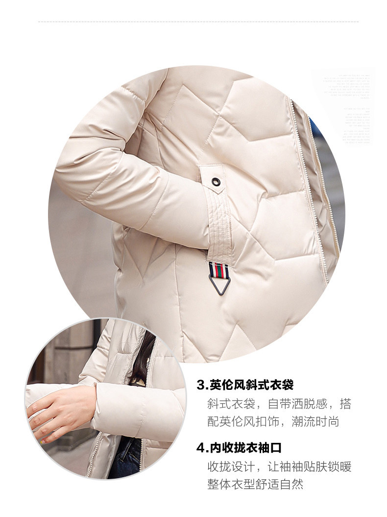 韩版冬装2020年新款棉衣外套修身加厚羽绒棉服女中长款棉袄子反季详情9