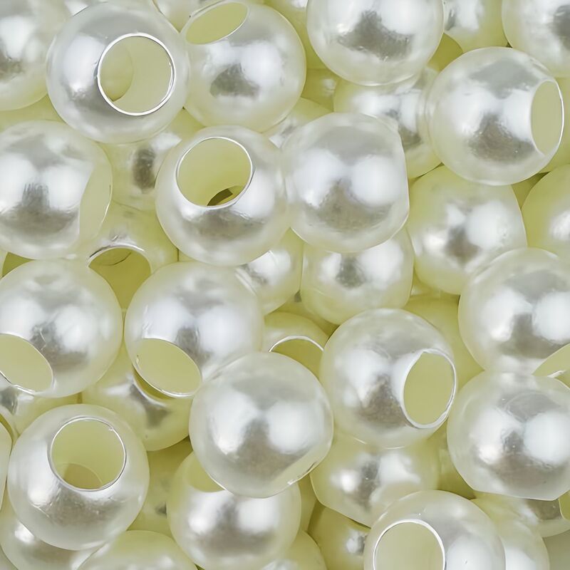 Abs Large Hole Imitation Pearls 6-20mm Straight Hole Loose Beads Pearl Necklace Handmade Beaded Bracelet DIY Jewelry Accessories