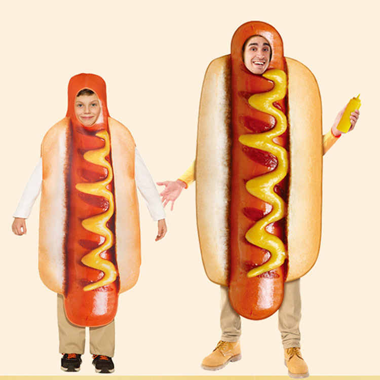 Halloween Quirky Party Mexican Festival Bread Hot Dog Costume Company Annual Meeting Funny Food Costume Performance Outfit
